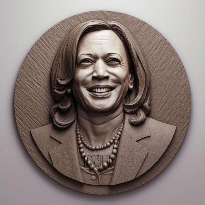 Kamala Harris 3 stl model for CNC